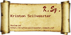 Kriston Szilveszter névjegykártya