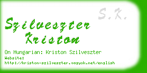 szilveszter kriston business card